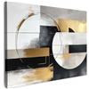 MuchoWow© Quadri Camera Da Letto Stampe Da Parete Quadro Su Tela Moderni | 80x60 cm - Decorazioni Murali Soggiorno Foto Quadretti Ingresso Casa Muro Astratto - Oro - Argento - Forme - Estetico