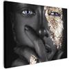 MuchoWow© Stampe Su Tela Quadro Soggiorno Quadri Camera Da Letto Moderni | 40x30 cm - Accessori Salotto Poster Da Parete Con Cornice Decorazione Muro Bagno AstrattiDonna - Oro - Nero