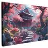MuchoWow© Quadro su Tela Stampe da Parete Quadri Cucina Camera da Letto | 60x40 cm - Dipinto Arredamento Casa Giardino giapponese - Fiori di ciliegio - Alberi di sakura - Giappone