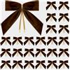 BBTISG Set di 25 Fiocchi in Velluto per Albero di Natale, 9 x 9cm Ghirlande per Albero di Natale Decorazioni per Matrimoni Confezioni Regalo (Nero E Marrone)