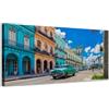 Generico Cuba con auto d'epoca e palazzi colorati - Quadro stampa su tela con telaio in legno - 80x40 cm