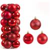 Generic 24 palline di Natale ornamenti per albero di Natale, infrangibili, decorazioni per albero di Natale, palline medie da appendere, blu, 6,3 cm x 24 pezzi, rosso