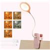 Akynite 3W Luz Lectura Rosa Recargable sin Cable, Cargo Tipo C, 5 Colores y 5 Brillo, 28 LED Lámpara de Cama con Pinza, Luz Escritorio Táctil con Pilas, Luz Libro Portátil para Leer, Luz Pinza
