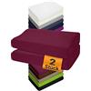 npluseins Set da 2 Federe per Cuscino per Guanciale di Dimensione S - Federe Elastiche 1450.2049, 30-35 x 45-50 cm, Bordeaux