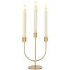 Sziqiqi Candelabro 3 Bracci, Oro, in Metallo, Design Minimalista | Portacandela Moderno per Candele Affusolate, Montaggio Semplice, Candeliere per Soggiorno, Sala da Pranzo, Camino, Natale