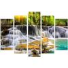 AREDE Set di 5 Stampe da Parete Quadri Moderni Decorazioni da Muro per Casa Soggiorno Camera da Letto e Cucina Cascate nella foresta| 120 x 80 cm | Pronto da appendere
