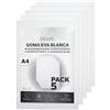 BIBODU Gomma EVA 5mm Colore Bianco - Confezione 5 fogli | Formato A4 210x297 mm - Densità 80 kg/m3 | Gommapiuma per Artigianato, Cosplay, Halloween | Adatto per bambini e bambine (5MM, Bianco)