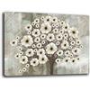 Printerland Quadro Moderno soggiorno ALBERO della VITA Fiore Bianco Astratto Quadri moderni da Parete XXL grande Stampa su tela Canvas Decorazione Murale muro Arredo Camera da letto Salone (70x100 cm, 6)