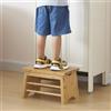 [en.casa] Sgabello Basso Poggiapiedi in Bambù Naturale Scaletta Portatile 33 x 21,5 x 20 cm Supporto fino a 100 kg