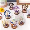 Generic Set di 12 mini alberi della vita con 7 cristalli chakra, albero positivo per casa e ufficio, realizzato a mano, pietre naturali, albero portafortuna per donne
