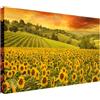 Wallazz Quadri Moderni Soggiorno Paesaggio di campagna, Fiori - 100% Made in Italy - Stampa su Tela - Quadro Camera da Letto - Qualità Artigianale - 50x100cm