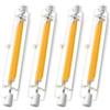 Homesally Lampadine LED 118mm Lampadina LED Dimmerabile, LED R7S 118mm 30W Equivalente a Una Lampadina Alogena da 118mm 300W, Senza Sfarfallio, 3000LM, CA 220-240V,Warm White 4pcs,78mm 10W
