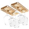 mimzemamz Porta Bicchieri Sospesi Porta Calici Bottiglie di Vino da Parete Design Senza Fori Sotto il Mobile,Autoadesivo,Adatto per Cucine,Bar e Ristoranti Set da 2 Pezzi Colore Marrone Tè