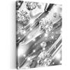 MuchoWow© Quadri Moderni Soggiorno Poster Da Parete Decorazioni Muro | 30x40 cm - Salotto Quadro Grande Foto Con Cornice Stampe Su Tela Camera Da LettoAstratto - Diamante - Moderno - Argento