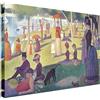 Wallazz Quadri Moderni Soggiorno Riproduzione Quadri famosi su tela - 100% Made in Italy - Georfes Seurat - Una Domenica Pomeriggio sull'isola di La Grande Jatte - Quadro Camera da Letto - 60x90cm
