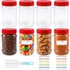 Amentalove 8 Pezzi 500ml Barattolini Plastica con Coperchio, Barattoli Plastica Trasparente Rotondi Senza BPA, Contenitori Ermetici Per Alimenti Senza BPA per Fai Da Te, Artigianato, Perline, Spezie