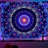 OSVINO Luce Nera Colorato Arazzo Mandala 130X150CM Caleidoscopico Trippy Arredamento della Camera Luce nera Manifesto Boemo Decorazione Murale per Camera da Letto Decorazione dello Sfondo