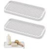 IFTHGIO 2 Pezzi Organizer Lavello Silicone, Porta spugne lavello Silicone | Tappetino Scolapiatti Silicone da Lavello,Organizer Lavandino Bagno,23 X 9 X 1.5 CM,Con Scanalature,Elasticità,Per Spazzole