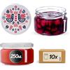 KADAX Set di 10 vasetti per marmellata in vetro 250ml Ø82 - tappo a vite ermetico, per marmellate, miele, confetture e bomboniere