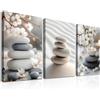 Dazzlewall Set di 3 Pezzi Incorniciati Poster Zen Giapponese, Pietre di Equilibrio e Fiori di Ciliegio per Yoga Spa Soggiorno 30×40 cm