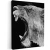 MuchoWow© Quadri su Tela Foto Quadro Moderno Soggiorno Canvas Decorazioni | 50x70 cm - Camera da Letto Animali - Leone - Bianco e nero - Ritratto