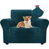 Ystyle Copridivano con Braccioli Velluto 1 Posto, Verde Scuro | Universale Copripoltrona, Elasticizzato Sofa Cover Antigraffio Gatto, Copridivani Antimacchia Lavabile Antiscivolo Per Cani
