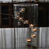 MKYYIOED Porta Candele Glass Cylinder Hurricane Candle Holder For Tea Light Pillar Holders Table Centerpiece,Clear Geometric