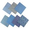 Jukway 7 Pezzi Tessuto Cotone Stoffa Patchwork Stampati 50 x 50 cm Tessuti Bundle Trapuntato Cucito fai da te Decorazione Artigianato Quilting (Blu)