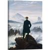 Posterlounge Viandante sul mare di nebbia Stampa su tela | 70 x 90 cm di Caspar David Friedrich Quadri Decorazione per pareti
