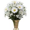Generic Bouquet artificiale di margherite bianche e respiro del bambino, resistente ai raggi UV, 37 steli con steli flessibili per cimitero, matrimoni, casa, steli regolabili in plastica, bianco, 50 cm, senza