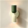 ZTWLEED Applique da Parete Interno,Lampada da Parete 2 Flamme E27 20CM | Illuminazione Verso L'alto e Verso il Basso per Soggiorno Balcone Scala Ufficio Camera dei bambini Toeletta,Verde e Crema