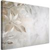 Feeby Stampe Da Parete - Quadri Soggiorno - Foglie beige ramoscelli natura cemento - 120x80 cm - Decorazioni Camera Da Letto