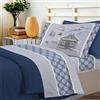 PENSIERI DELICATI Completo Letto Singolo, Flanella 100% Cotone Caldo e Morbido, Completo Lenzuola 1 Piazza 90 x 200 cm, Include Lenzuolo Sotto, Sopra e 1 Federa, Made in Italy, Chalet Blu