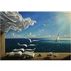 ZMFBHFBH Salvador Dali pittura a olio barca a vela murale su tela Surrealismo arte poster e stampe murale Quadri di grandi dimensioni decor 70x100cm (28x39in) Con cornice