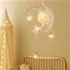 PETITES ECREVISSES Lampada a sospensione a forma di luna a stelle LED, lampada da soffitto, in alluminio, per bambini, camera da letto, decorazione, 40 x 110 cm