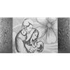 oggettando QUADRO Sacra Famiglia/Fiori su tela con decoro a mano Arredo soggiorno salotto camera da letto cucina ufficio bar ristorante Regalo utili, originali ed economic. (Silver, 120x60cm)