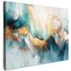 MuchoWow© Stampa Foto Quadro Moderno Quadri Moderni Soggiorno Con Cornice | 70x50 cm - Stampe Da Parete Camera Da Letto Matrimoniale Decorazione CanvasAstratto - Arte - Oro - Blu