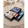 Generic Organizer per cassetti, confezione da 4 contenitori organizer per armadio e divisori per vestiti, biancheria intima, calzini (nero)