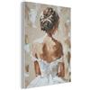 MuchoWow© Creazione Parete Feltro Moderno Soggiorno Stanza Letto Quadro | 50x70 cm - Cornice Salotto Donna - Vernice - Astratto - Beige