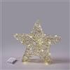 EDG Enzo De Gasperi Decorazione Natalizia Luminosa Stella Intreccio 40 Microled 40cm Oro