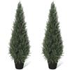 GarveeHome Set di 2 alberi di cedro artificiale decorativi - Sempreverdi in vaso, resistenti ai raggi UV, ideali per interni ed esterni, 90cm (2 pezzi)