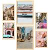 Nacnic - 6 Pack di poster della città di Cuba - Poster decorativi da parete - Paesaggio, spiaggia, estate cubana - A3 e A4 - Con cornici in legno chiaro..