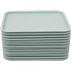 Beaudreaul Fast Food - Vassoio in plastica, 24 pezzi, antiscivolo, rettangolare, in plastica, 36 x 27 x 2 cm, per ristoranti veloci, mense, caffetterie, blu