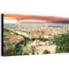 Wallazz Quadro su Tela Milano - Quadri Moderni Soggiorno - Tram, Duomo, Galleria, Navigli, Castello, Arco, Scala - Stampa su Tela - Quadro Moderno Soggiorno 50x150 cm