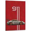LADV Quadro decorativo su tela 911 GT3 RS con auto da corsa sportiva, 20 x 30 cm