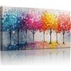 MHARTK66 Quadri Moderni Soggiorno Grandi, 50x100 cm Stampe da Parete Alberi Colorati, Quadro Camera da Letto Su Tela Decorazioni Parete Bagno Ufficio Sala Da Pranzo