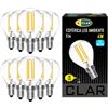 CLAR - Lampadine LED Filamento E14 4W Vintage Sfera, E14 LED Naturale, Lampadina Filamento LED E14, Luce Naturale (Pack 10)