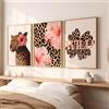 BeiYiHo 3 quadri leopardati camera da letto poster decorazione da parete moderna fiore rosa citazione poster da parete art deco stampa su tela camera da letto soggiorno adulto adolescente ragazza regalo 30 x