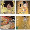 LuxHomeDecor Set di 4 quadri 30x30 cm - stampa su tela con telaio in legno stile Art Nouveau dorato per pareti eleganti e raffinate - Gustav Klimt
