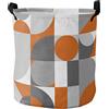 550 Lavaggio Borsa Arancione Geometrico Medioevo Astratto Stile Nordico Cestello Portaoggetti Impermeabile Cesto Biancheria Rotondo Ceste Portabiancheria Per Giocattoli Abiti Sporchi Bucato,40X50Cm
